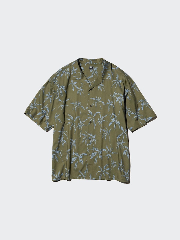 Open Collar Shirt Short Sleeve | Printed
