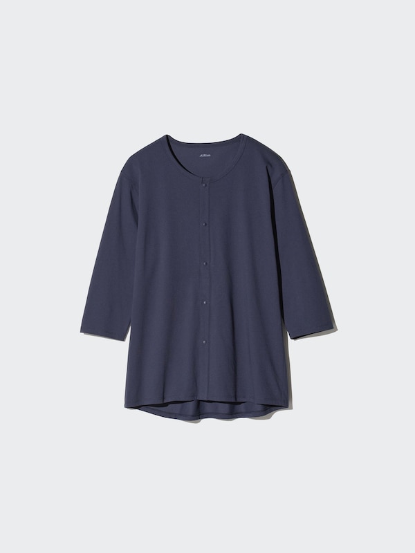 エアリズムマエアキクルーネックT/8分袖