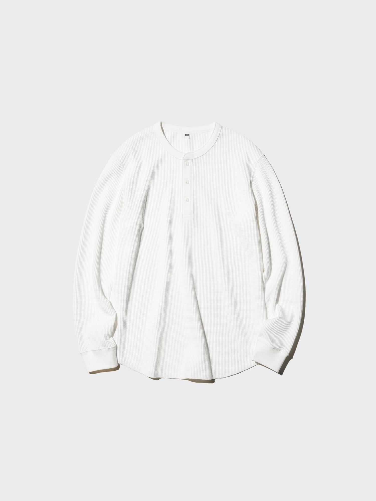 ワッフルヘンリーネックTシャツ/長袖