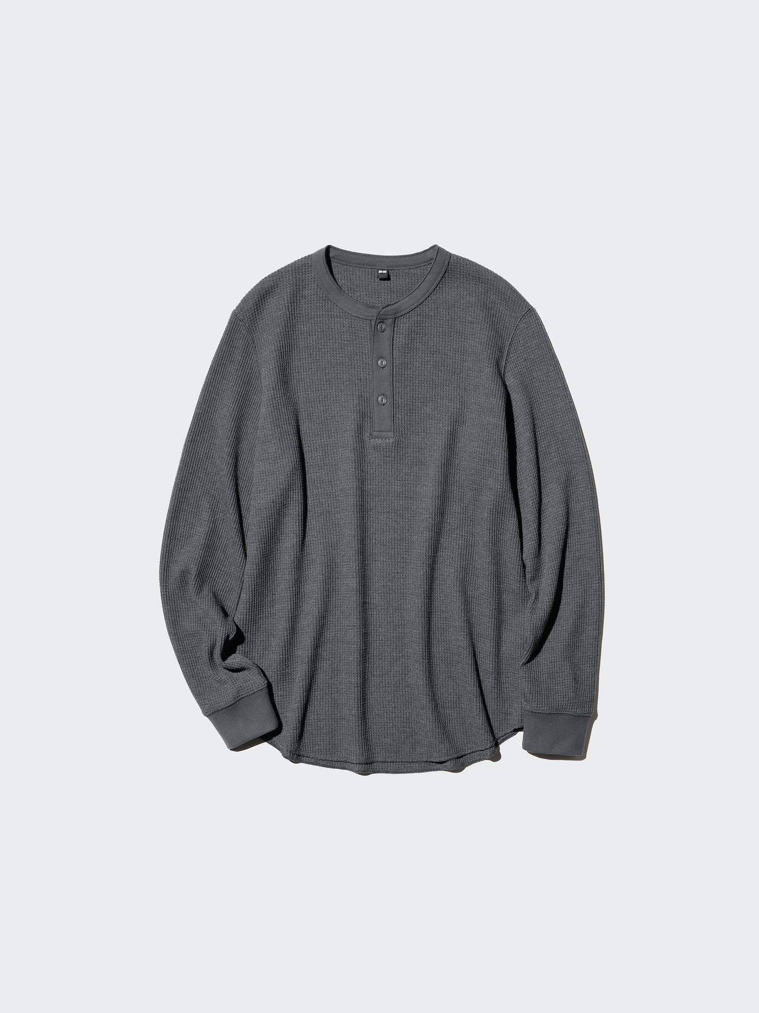 ワッフルヘンリーネックTシャツ/長袖