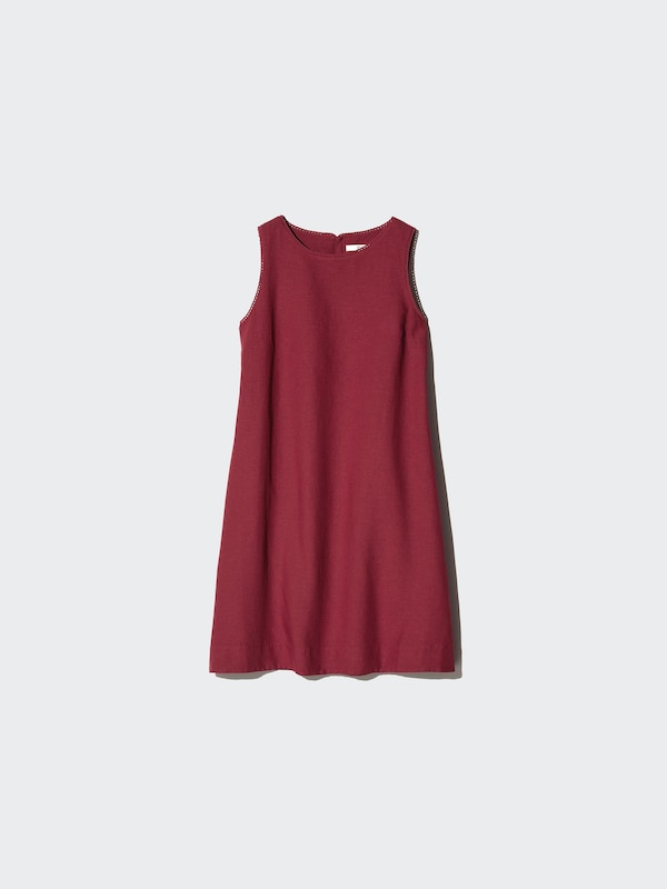Linen Blend Mini Dress Sleeveless