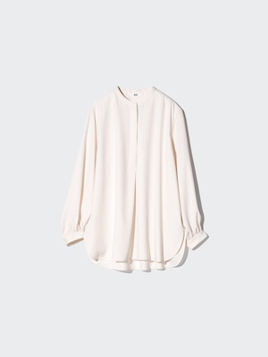 Rayon Band Collar Tunic | Long Sleeve