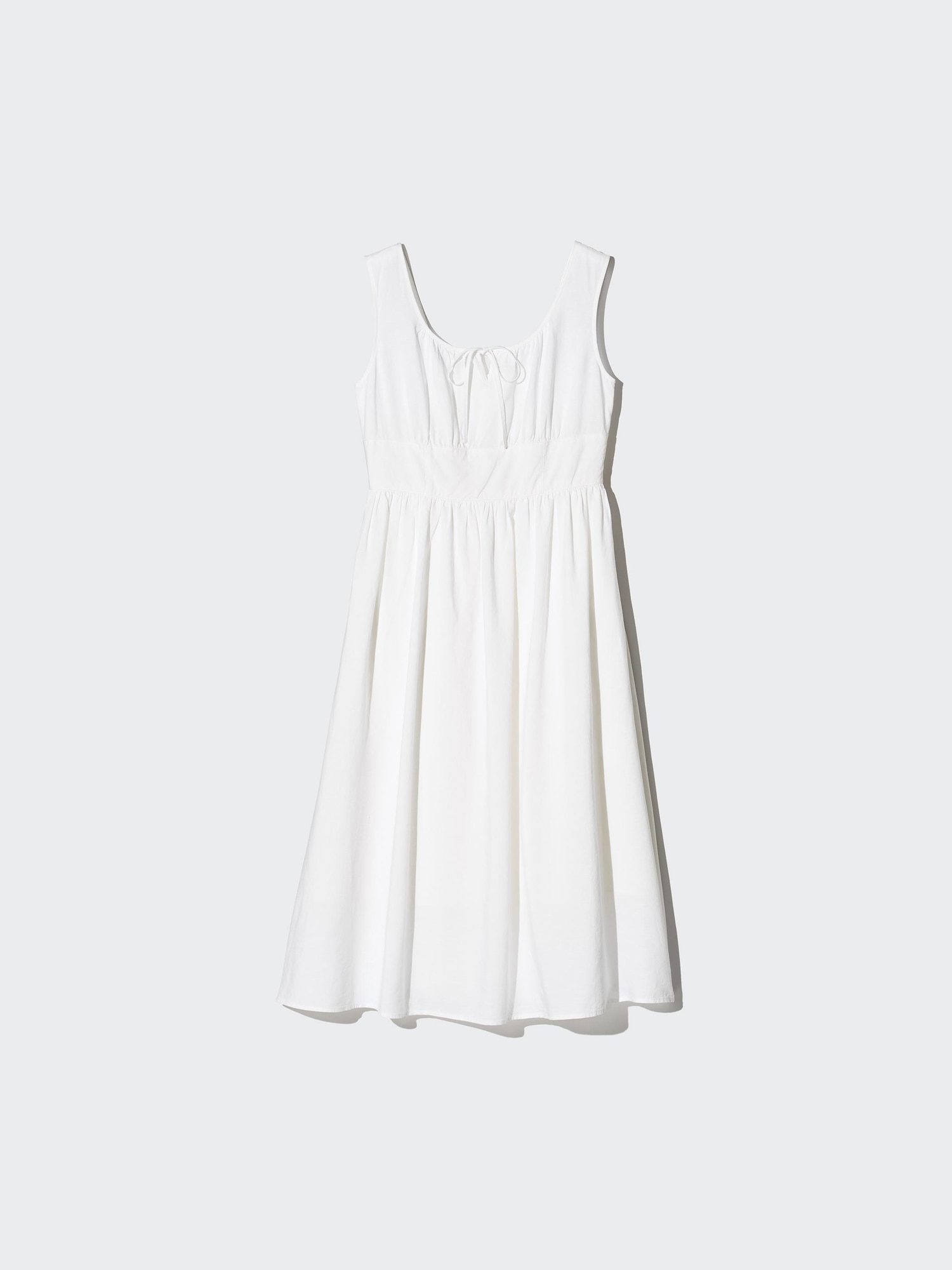 uniqlo linen blend shirring sleeveless dress Women's Linen-Blend Shirred Sleeveless Dress