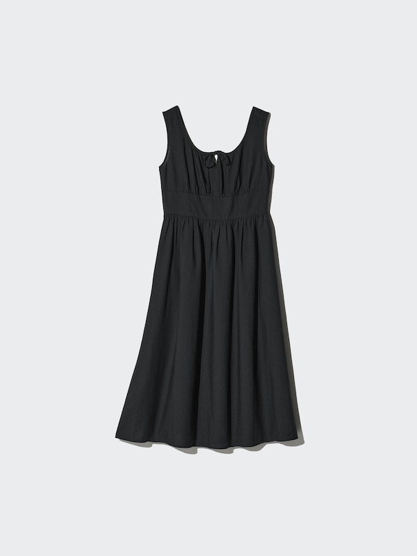 uniqlo linen blend shirring dress Women's Linen Blend Shirring Dress