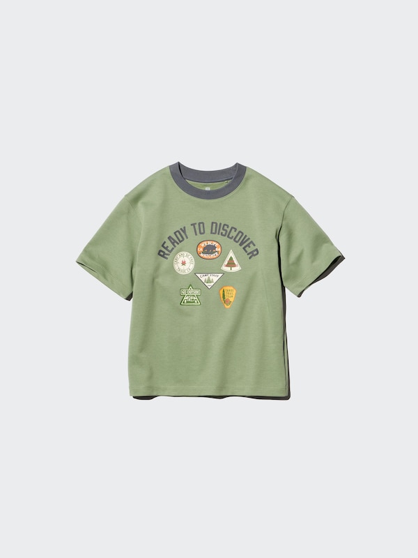 KIDS AIRism코튼그래픽크루넥T