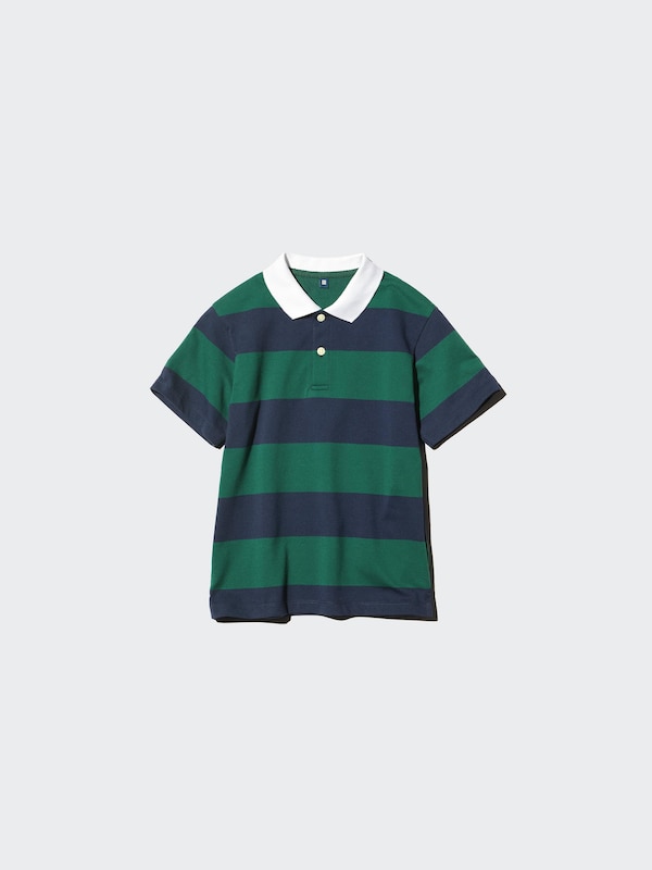 KIDS Dry Pique Striped Polo Shirt