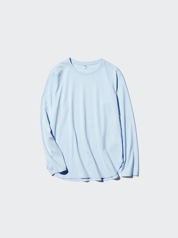 Soft Cotton Round Hem T-Shirt Long Sleeve