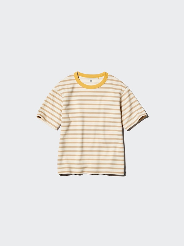 KIDS AIRism Cotton Striped Crew Neck T-Shirt