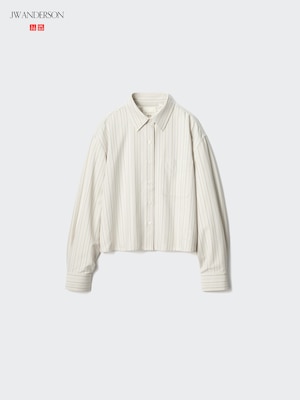 Oxford Boxy Shirt Long Sleeve Stripe