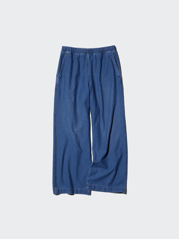 Denim Jersey Straight Pants