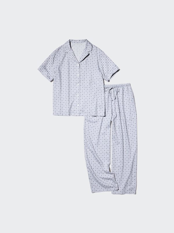 Satin Pajamas Short Sleeve (Long Pants)