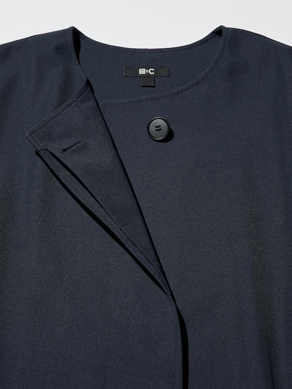 Collarless Long Coat