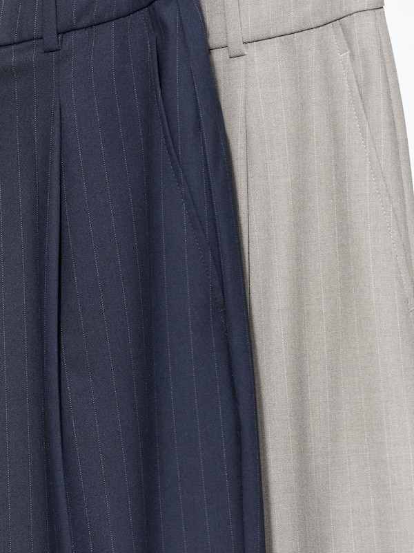 タックワイドパンツ/ストライプ