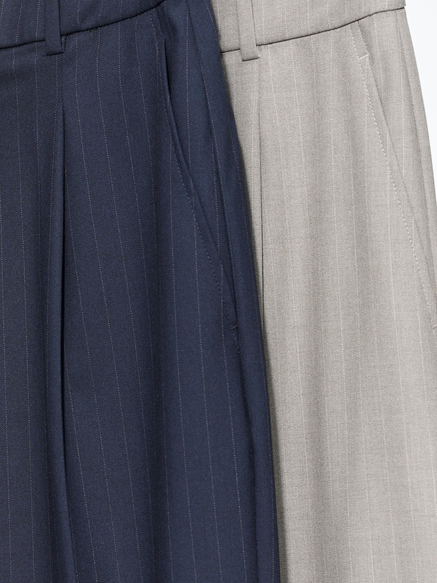 ユニクロ公式 | タックワイドパンツ/ストライプ/丈長め