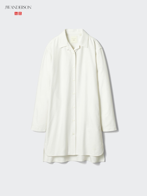 Open Collar Oxford Shirt Dress