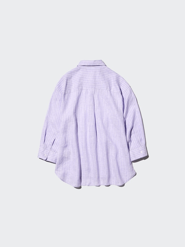 Premium Linen Skipper Collar 3/4 Sleeve Shirt