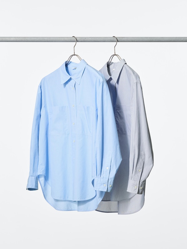 Cotton Oversized Shirt Long Sleeve (Striped)