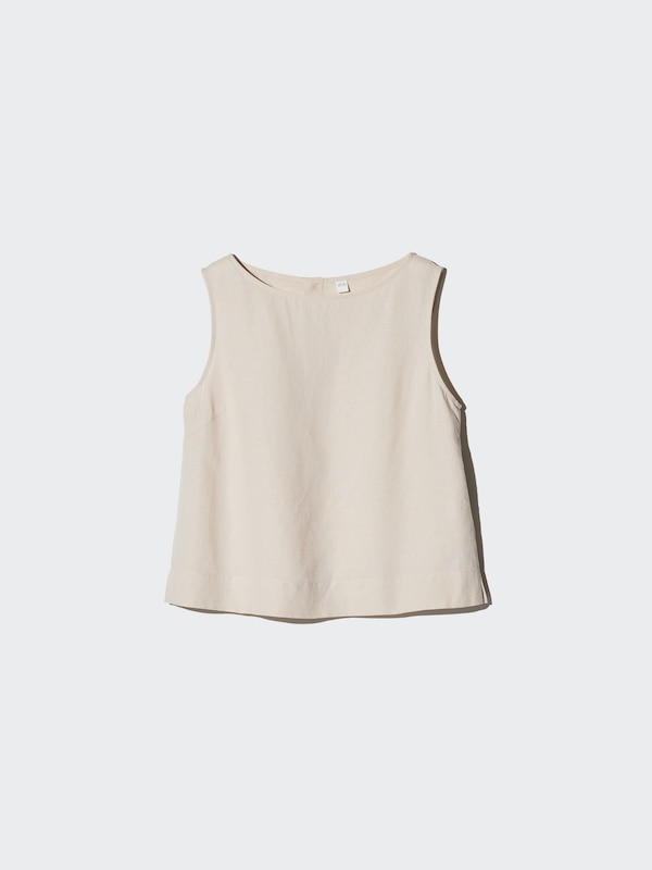 Linen Blend Blouse Sleeveless