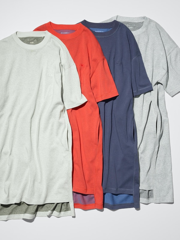 Oversized Bi Color T Dress Short Sleeve