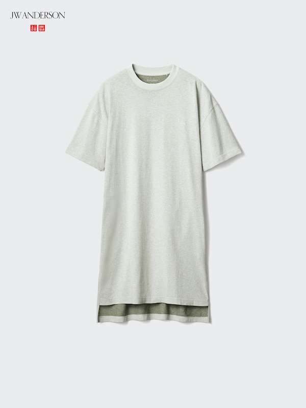 Oversized Bi Color T Dress Short Sleeve