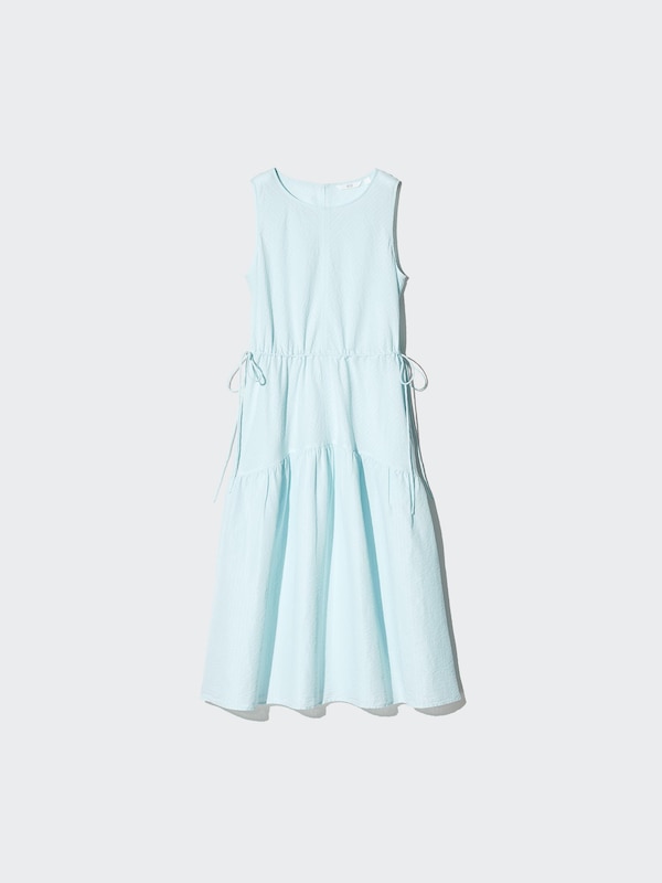 Linen Blend Tiered Dress Sleeveless