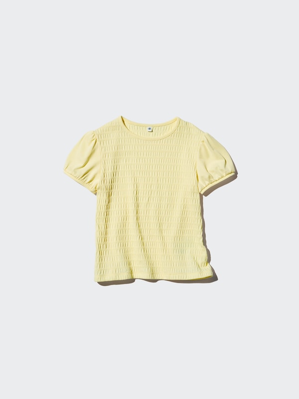 GIRLS Puff Sleeve T-Shirt Shirring