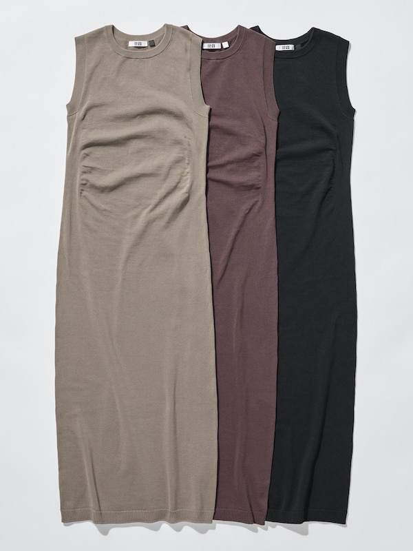 3D니트코튼원피스(슬리브리스)