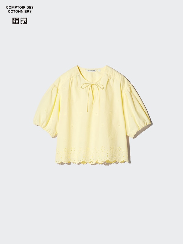 Embroidery Blouse Half Sleeve