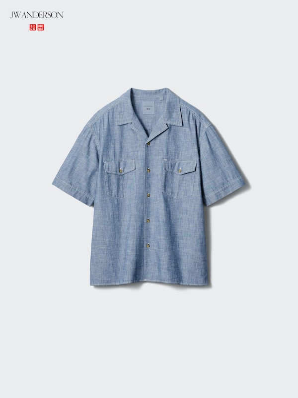 Chambray Oversized Shirt Short Sleeve