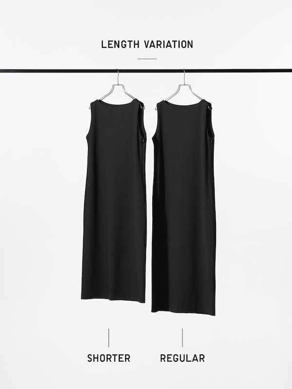 クレープジャージーワンピースノースリーブ