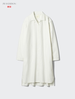 Open Collar Oxford Shirt Dress