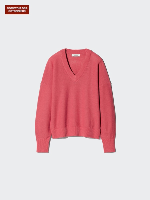 リネンVネックセーター