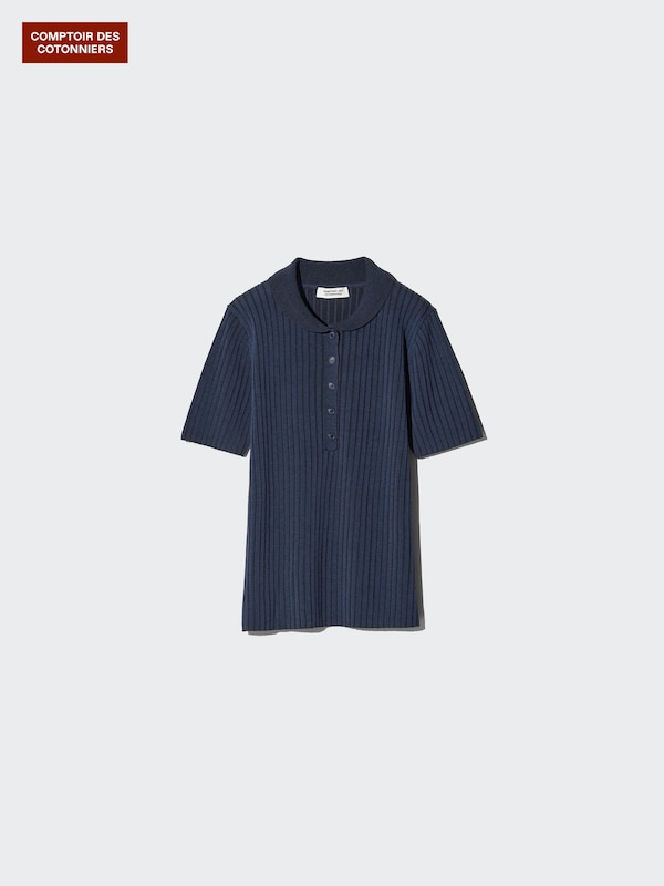 プリーツニットポロセーター