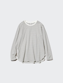 Soft Cotton Round Hem T-Shirt Long Sleeve