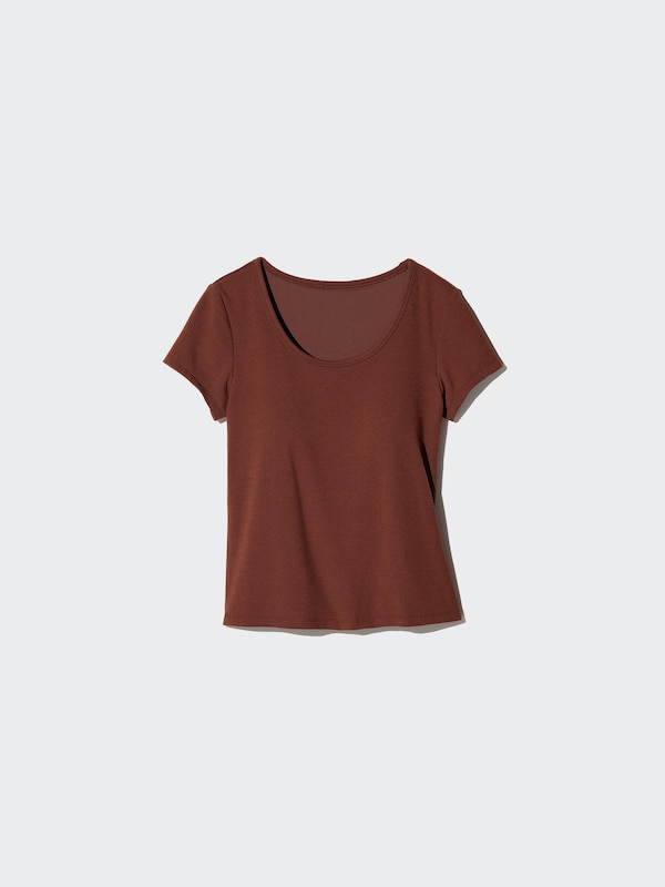 AIRism Cotton Scoop Neck Bra T-Shirt