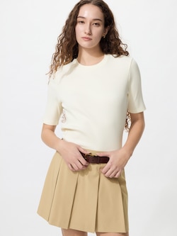 リブクルーネックT