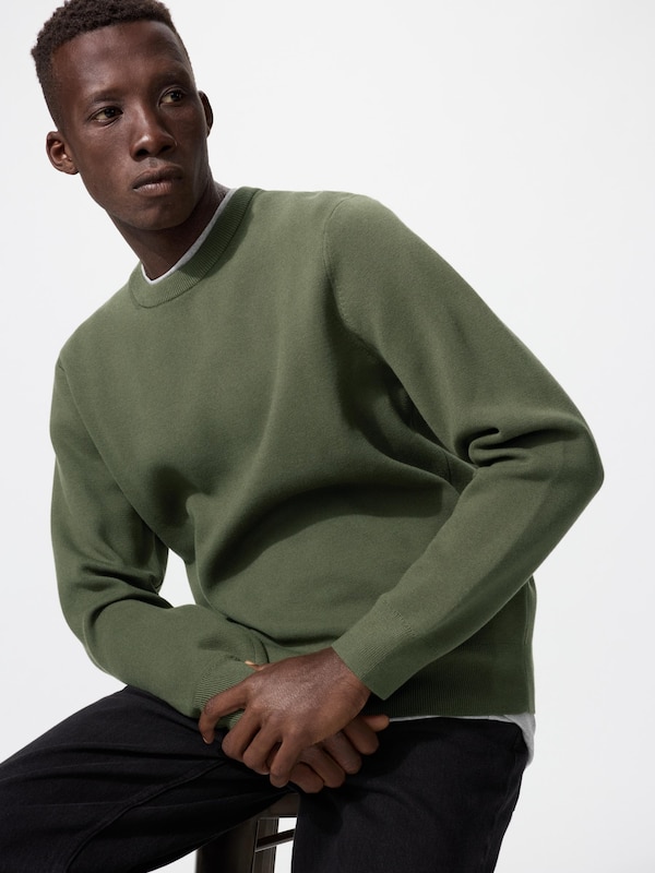 ウォッシャブルミラノリブクルーネックセーター