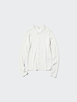   リブポロカーディガン