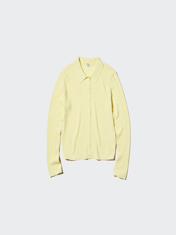 リブポロカーディガン