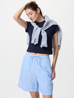 Quần Easy Shorts Vải Pha Linen