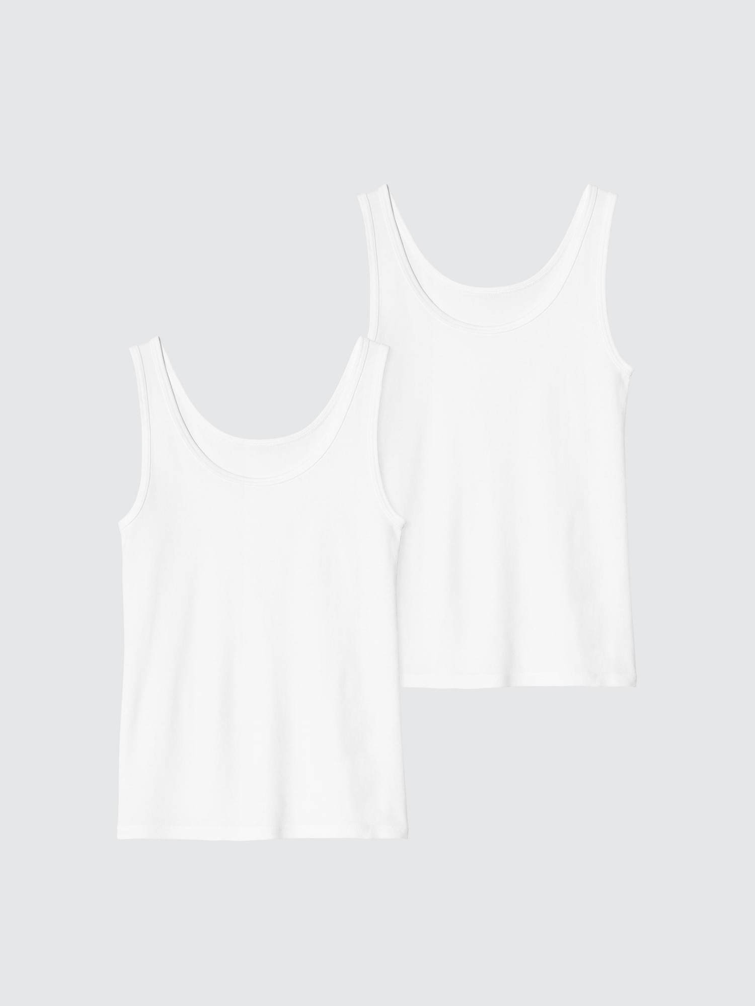 UNIQLO - ユニクロ☆ レディース  タンクトップ インナー 白 Mサイズ ユニクロ公式 | コットンタンクトップ/2枚組(レディース)