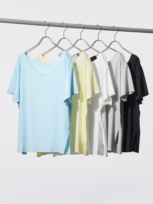 AIRism Relaxed V Neck T-Shirt | 2 Way
