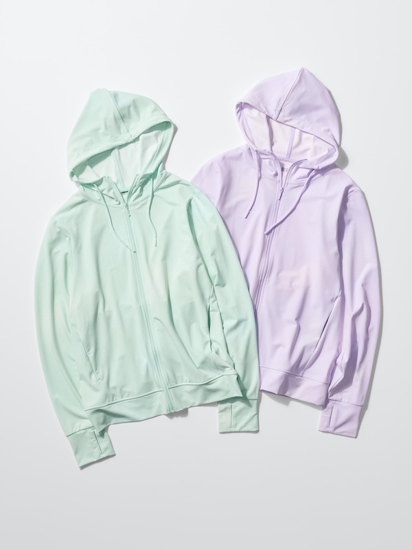 エアリズムUVカットメッシュフルジップパーカ