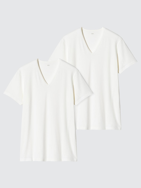 コットンVネックT/2枚組