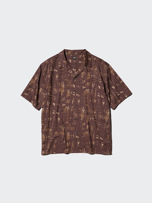 Open Collar Shirt Short Sleeve