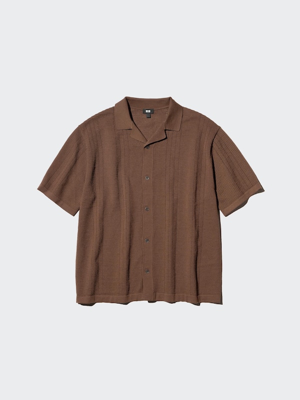 Washable Knitted Shirt Short Sleeve