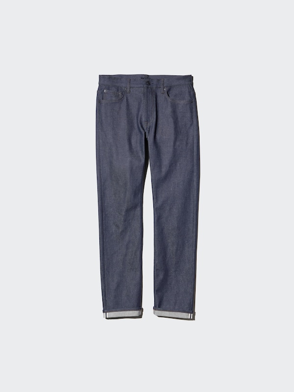 スリムストレートジーンズ/セルビッジ/丈長め