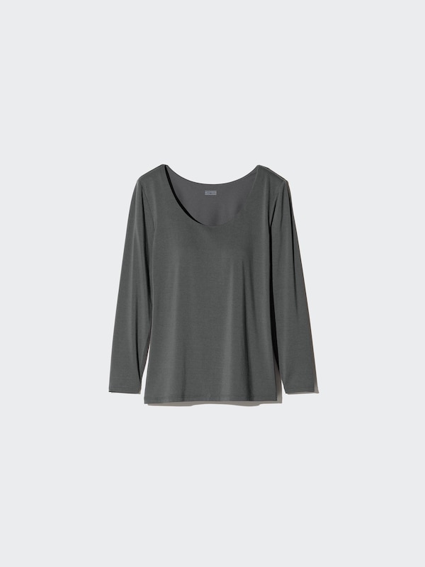 ヒートテックUネックブラTシャツ/8分袖