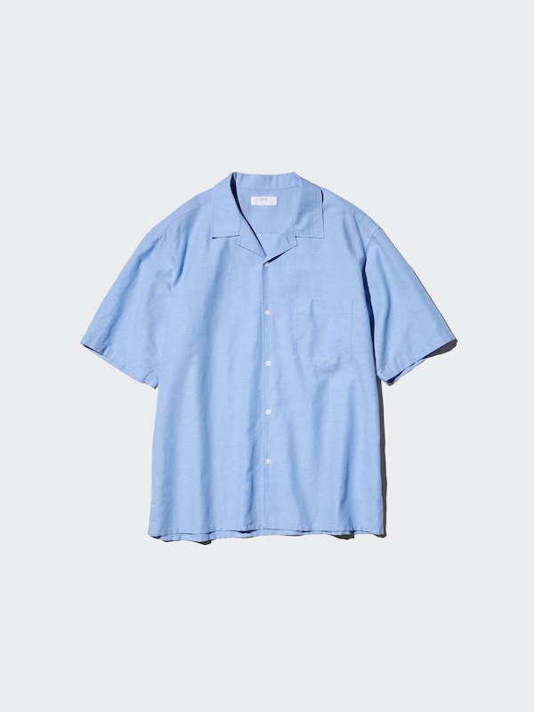 Cotton Linen Shirt Short Sleeve
