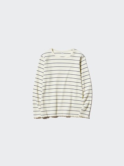 GIRLS リブクルーネックTシャツ